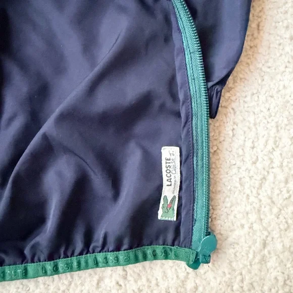 Lacoste Boys Navy and Green Hooded Jacket - Picture 8 of 9